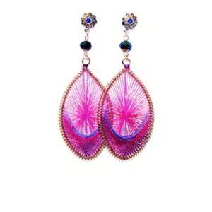 Retro Crystal Embellished Fan Earrings